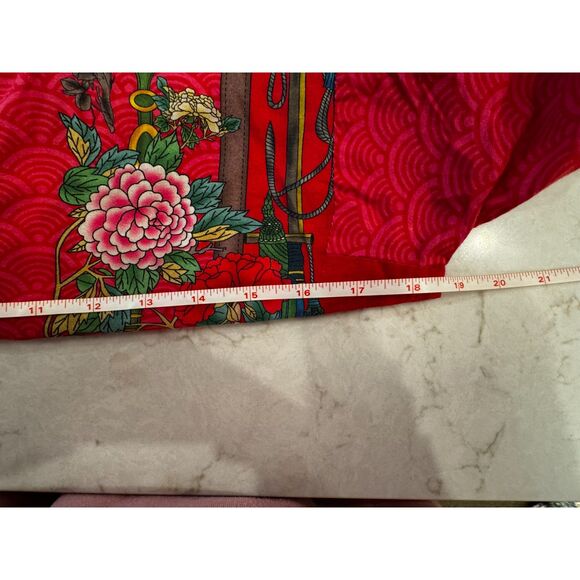 Khaadi Red Printed Cotton Tunic Dress Pearl Button Detail Size 10 - Picture 9 of 9